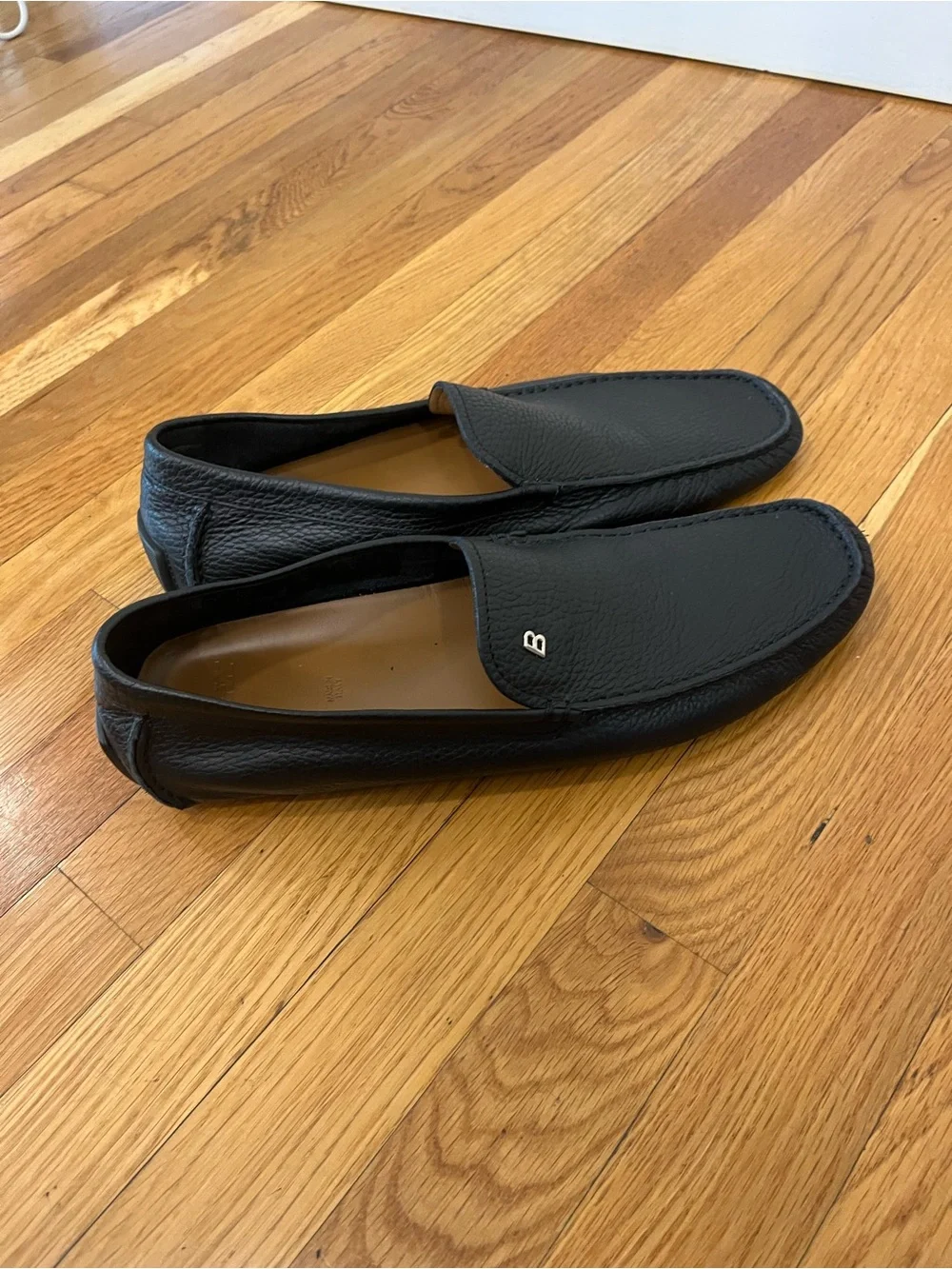 Bally Black Leather Slip-On Driving Loafers